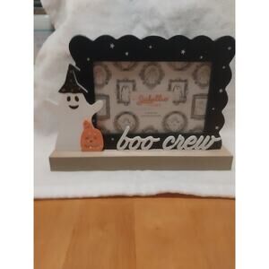 Jubillie Home Boo Crew Halloween Photo Frame Black Orange 6x4 in Free Standing